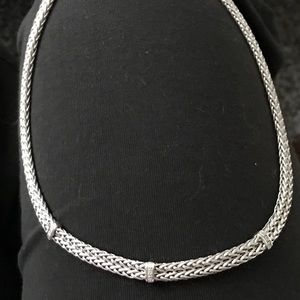 ..Diamond accent 14kt gold mesh choker WOW